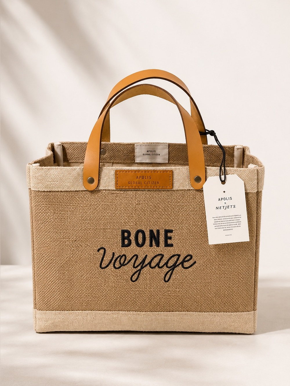 Apolis x NetJets • NWT Bone Voyage Market Bag Luxury Travel Tote Collaboration
